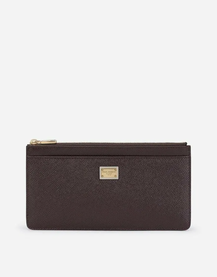 Dolce and Gabbana Wallets And Small Leather Goods Women Large Calfskin Card Holder With Branded Plate Purple Dolce and Gabbana Wallets And Small Leather Goods Women Large Calfskin Card Holder With Branded Plate Purple