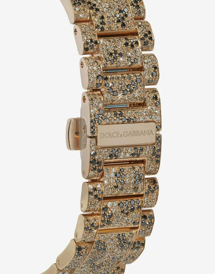 Dolce and Gabbana WatchesandStraps Women DG7 Leo Watch In Red Gold With Brown And Black Diamonds Gold Dolce and Gabbana WatchesandStraps Women DG7 Leo Watch In Red Gold With Brown And Black Diamonds Gold