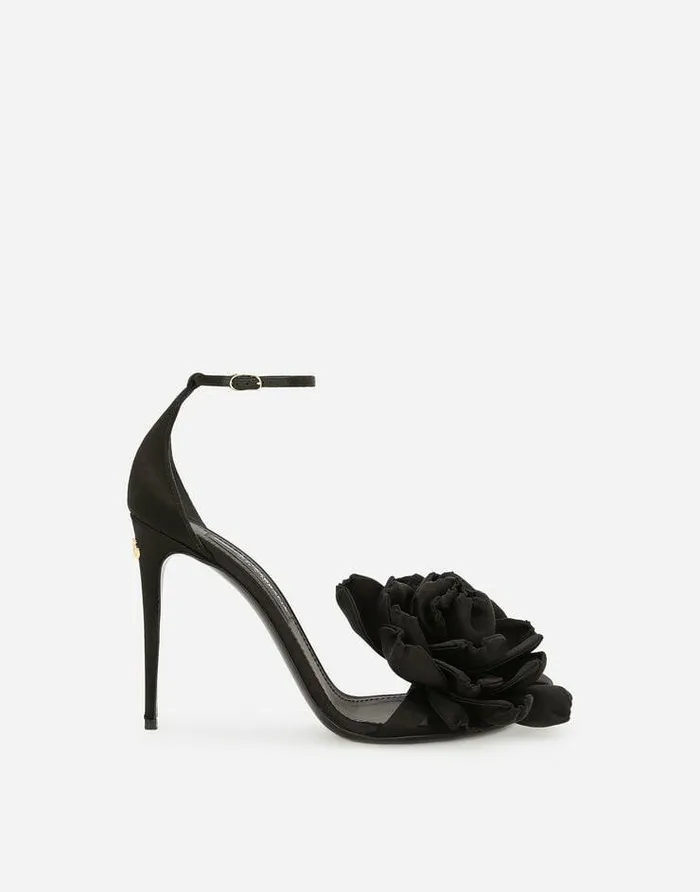 Dolce and Gabbana Wear It Like DGCelebs Women Satin Sandals Black