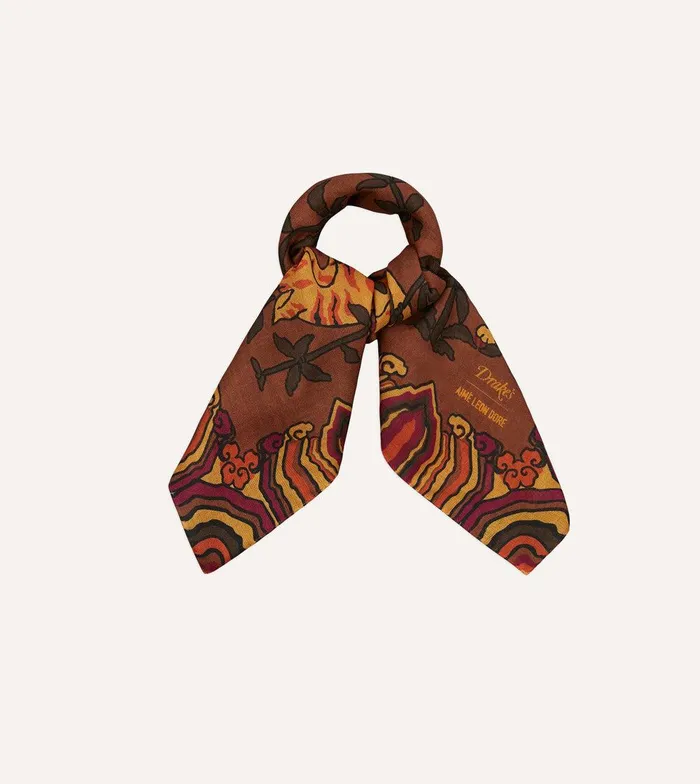 Drake039s ALD Drake039s Brown Graphic Bandana 8211 Accessories