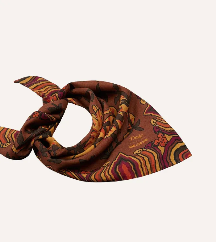 Drake039s ALD Drake039s Brown Graphic Bandana 8211 Accessories