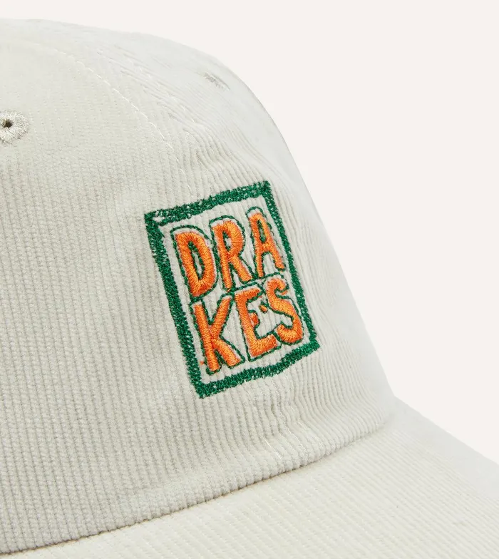 Drake039s Antique White Drake039s Emblem Cotton Corduroy Baseball Cap 8211 Accessories