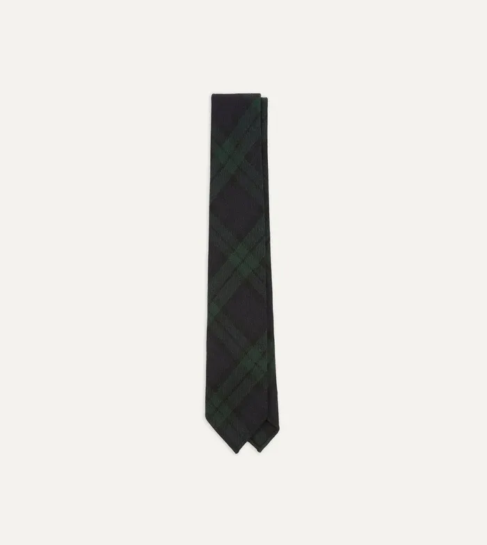 Drake039s Blackwatch Check Hand Rolled Wool Tie 8211 Ties