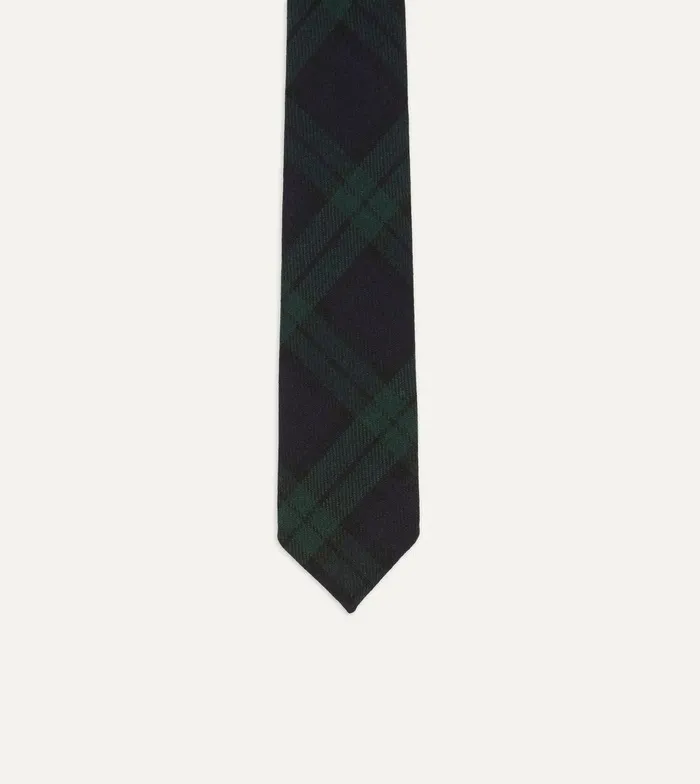 Drake039s Blackwatch Check Hand Rolled Wool Tie 8211 Ties