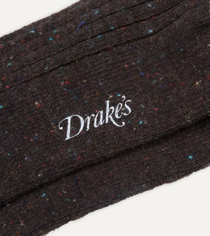 Drake039s Brown Striped Donegal Wool Socks 8211 Accessories