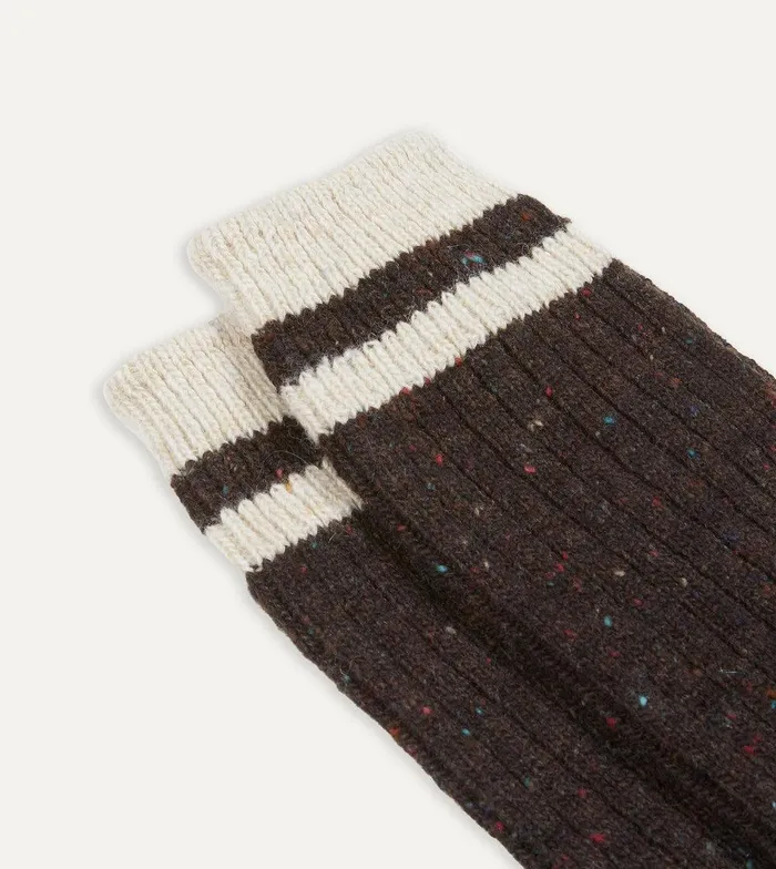 Drake039s Brown Striped Donegal Wool Socks 8211 Accessories