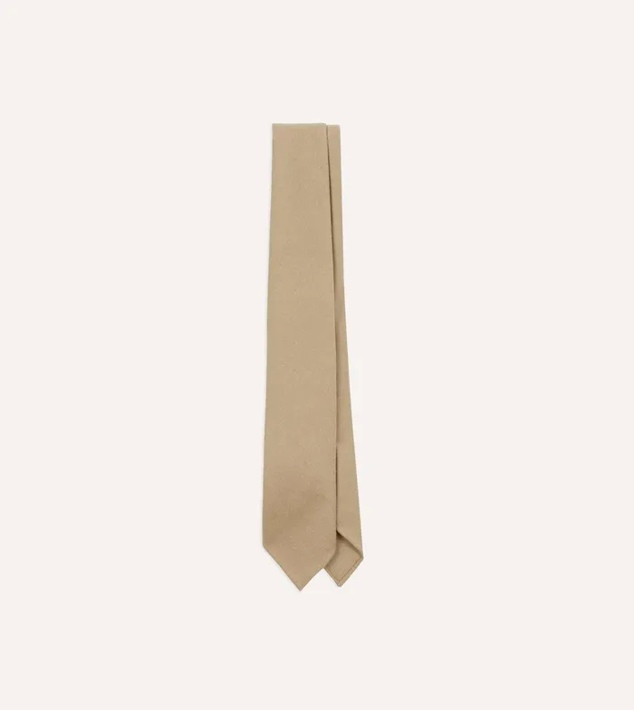 Drake039s Camel Super Fine Merino Wool Self Tipped Tie 8211 Ties