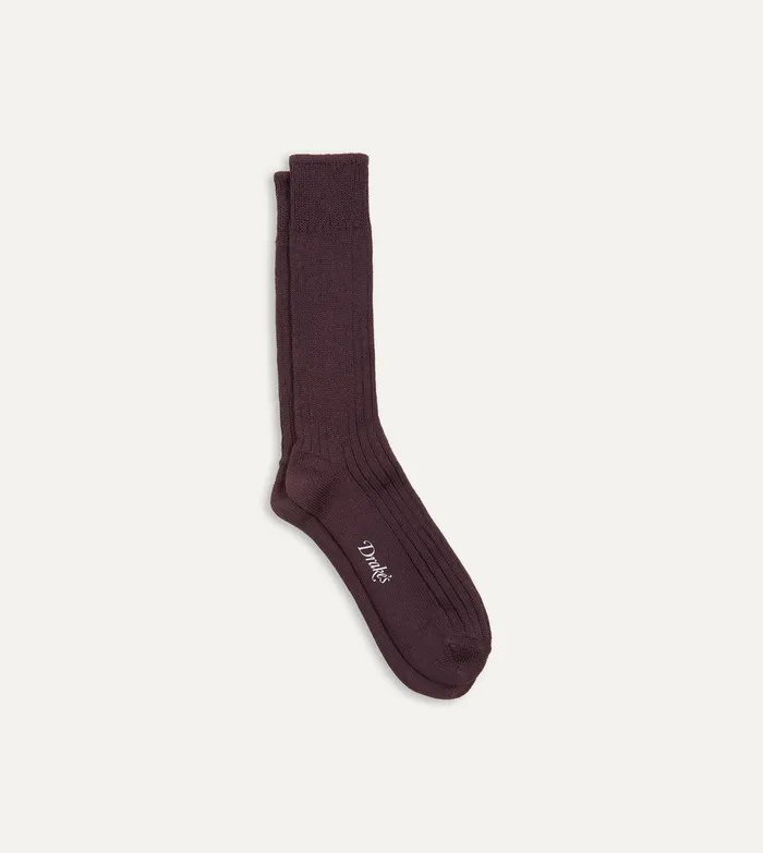 Drake039s Dark Purple Cotton Sports Socks 8211 Accessories