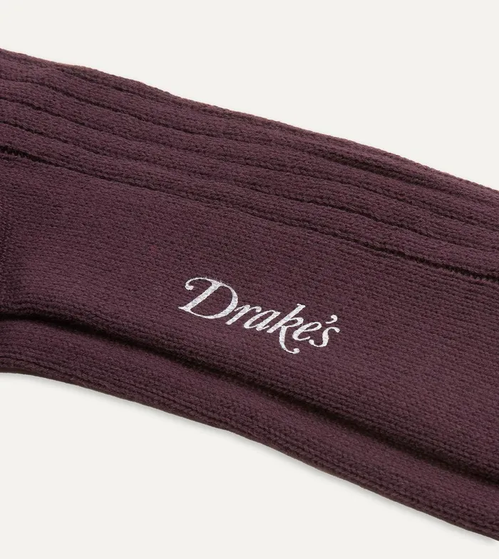 Drake039s Dark Purple Cotton Sports Socks 8211 Accessories