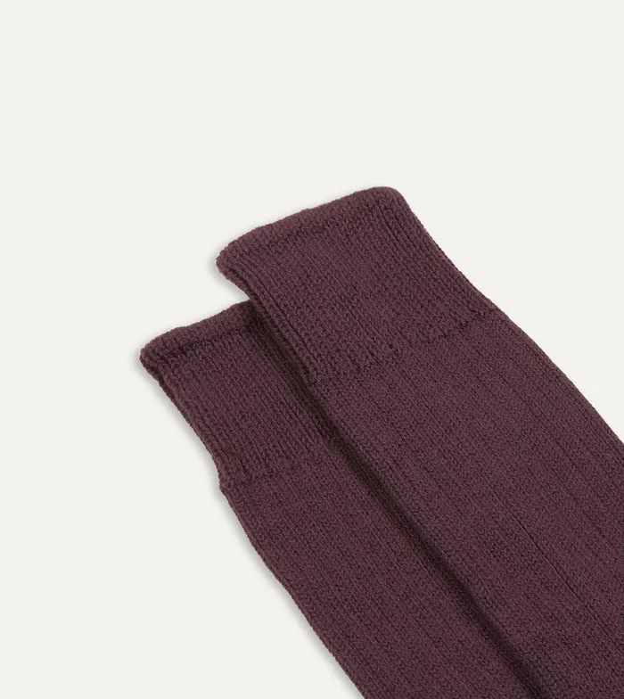 Drake039s Dark Purple Cotton Sports Socks 8211 Accessories