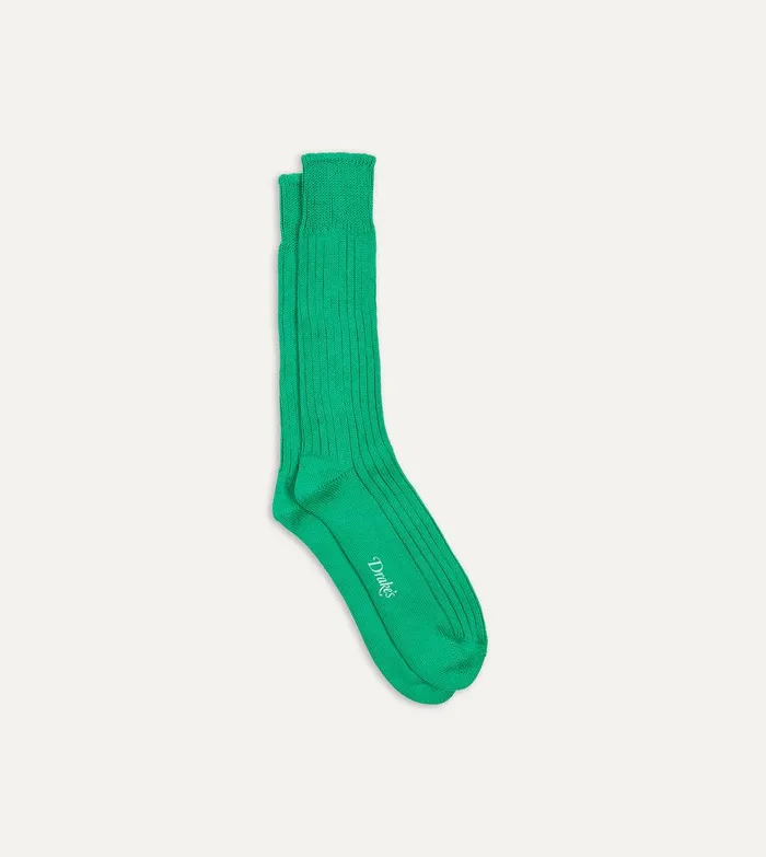 Drake039s Emerald Green Cotton Sports Socks 8211 Accessories