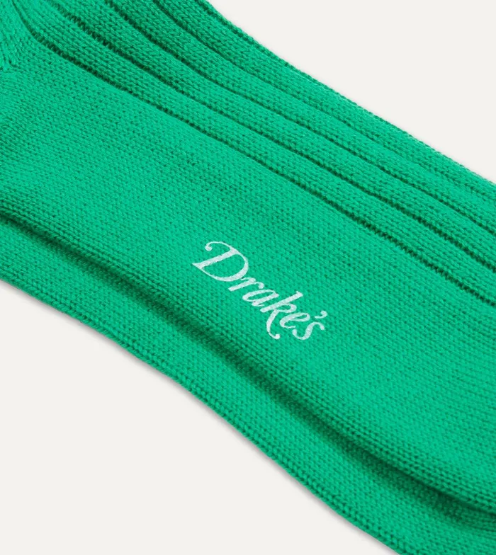 Drake039s Emerald Green Cotton Sports Socks 8211 Accessories