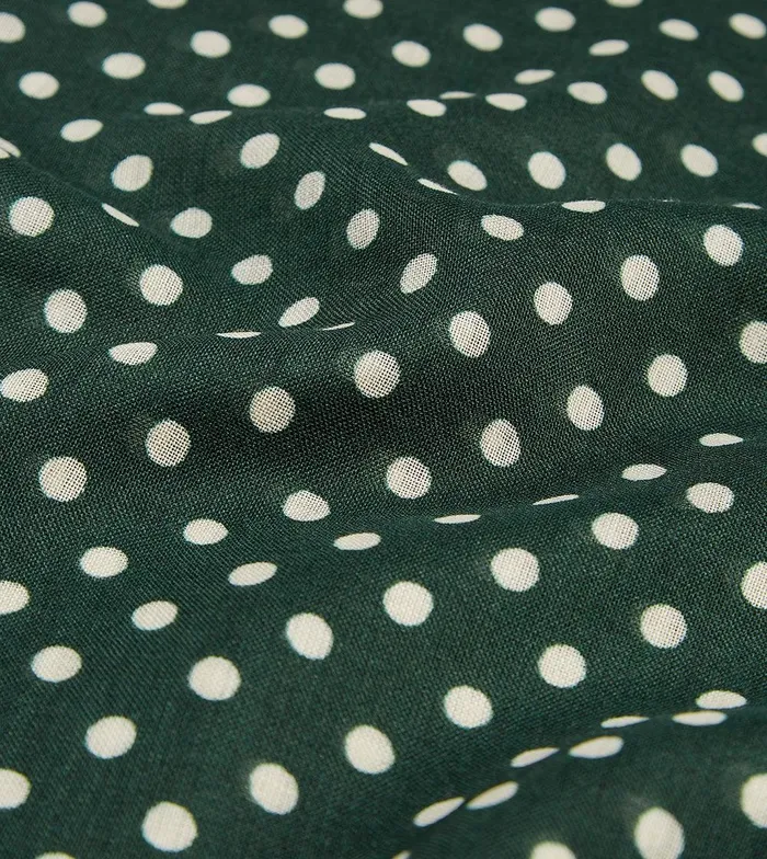 Drake039s Green HandDrawn Polka Dot Wool Scarf 8211 Accessories