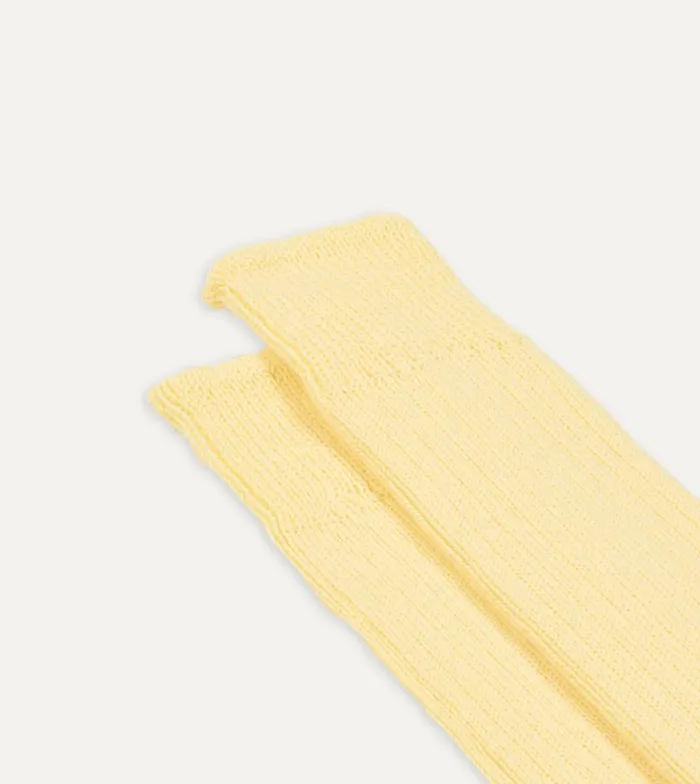 Drake039s Light Yellow Cotton Sports Socks 8211 Accessories