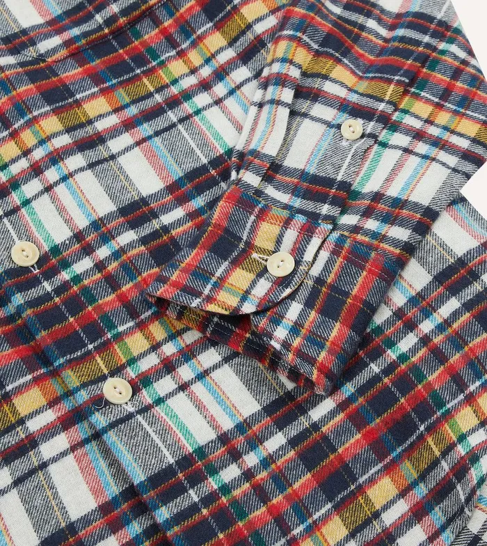 Drake039s Multi Check Brushed Cotton TwoPocket Work Shirt 8211 Shirts