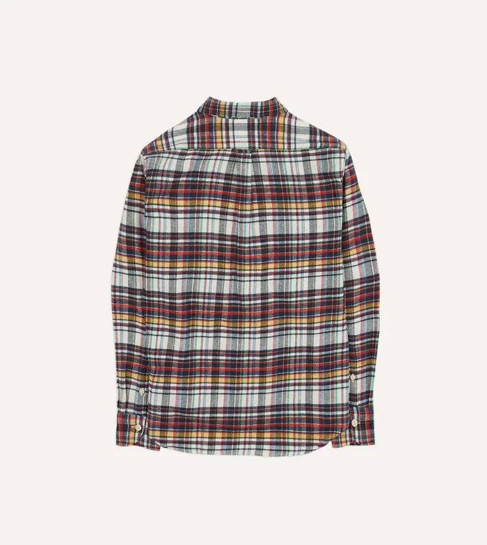 Drake039s Multi Check Brushed Cotton TwoPocket Work Shirt 8211 Shirts