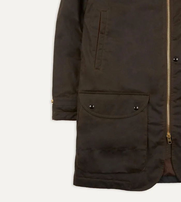 Drake039s Olive Waxed Long Coverall Jacket 8211 Clothing