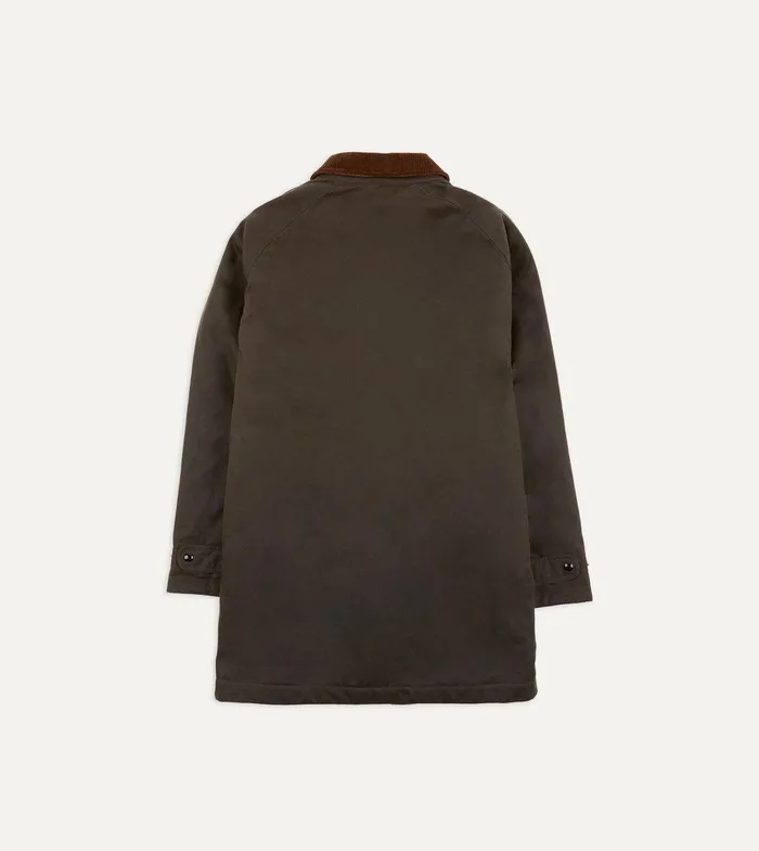 Drake039s Olive Waxed Long Coverall Jacket 8211 Clothing