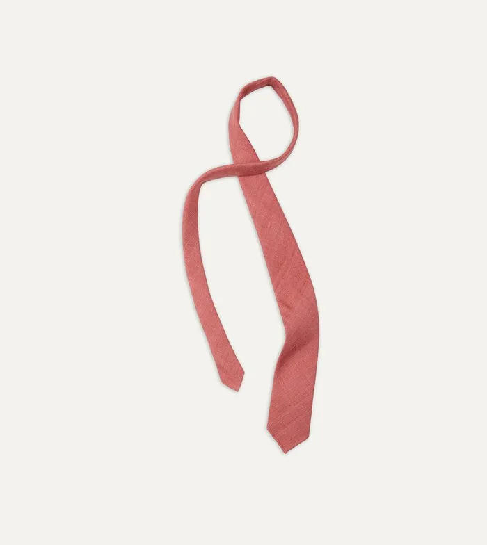 Drake039s Pink Tussah Hand Rolled Silk Tie 8211 Ties