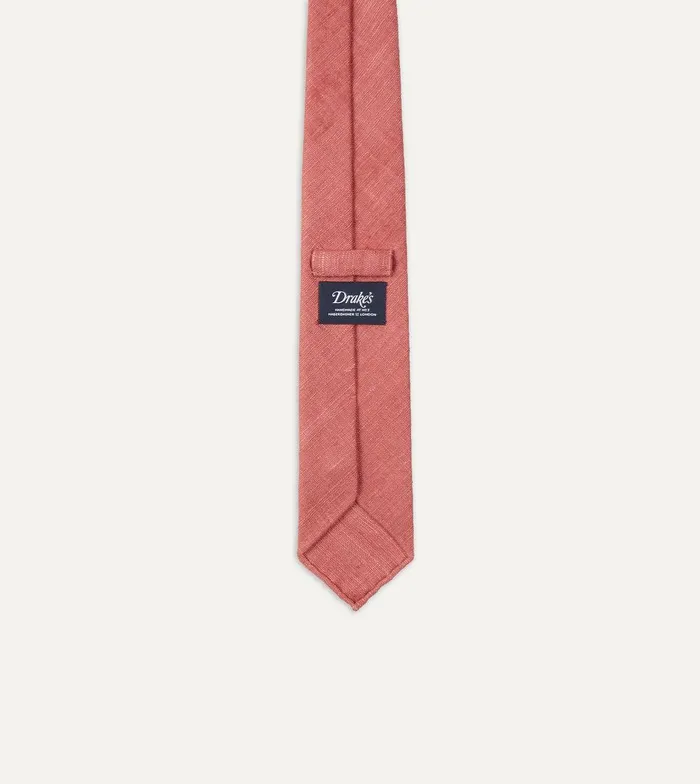 Drake039s Pink Tussah Hand Rolled Silk Tie 8211 Ties