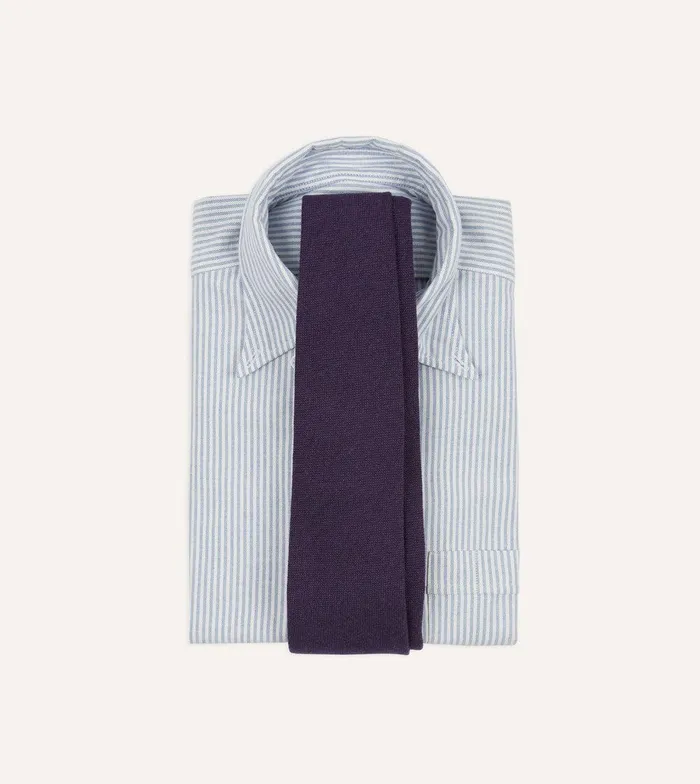 Drake039s Purple Pure Cashmere Solid Tipped Tie 8211 Ties