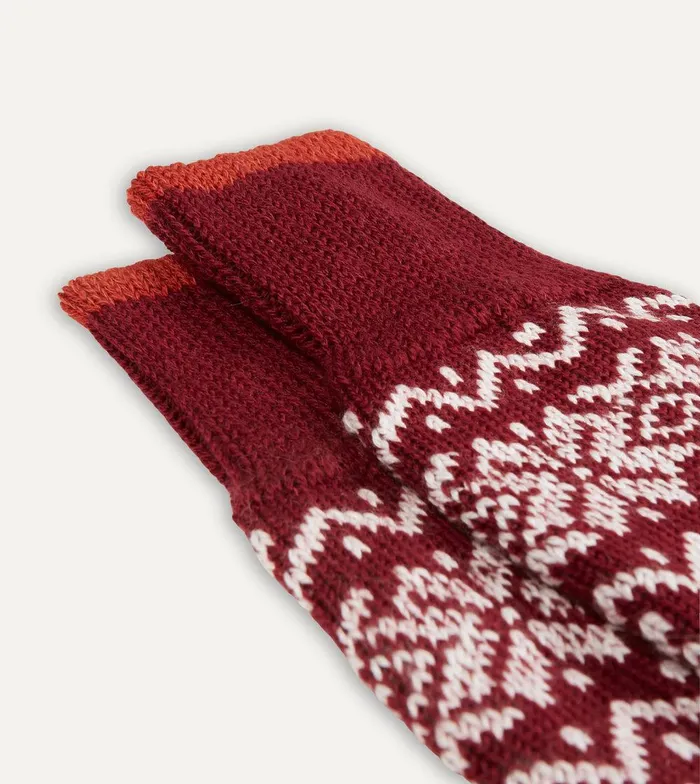 Drake039s Red Fair Isle Wool Cotton Socks 8211 Accessories