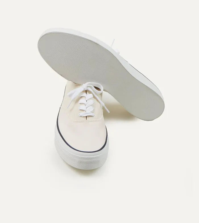 Drake039s Wakouwa By Anatomica Ecru Cotton Canvas Oxford Trainers 8211 Footwear