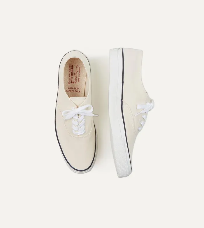 Drake039s Wakouwa By Anatomica Ecru Cotton Canvas Oxford Trainers 8211 Footwear