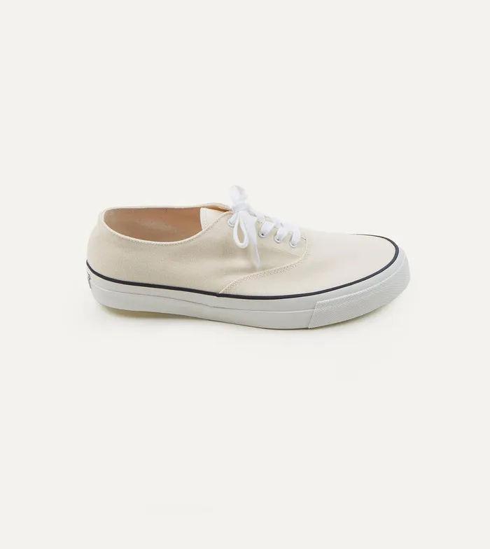 Drake039s Wakouwa By Anatomica Ecru Cotton Canvas Oxford Trainers 8211 Footwear