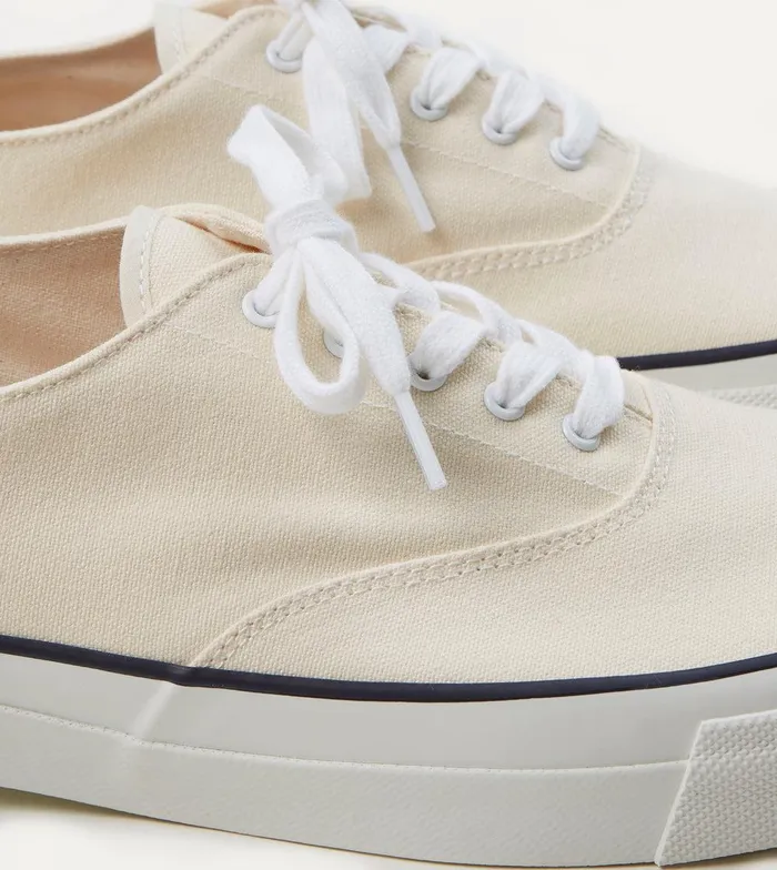 Drake039s Wakouwa By Anatomica Ecru Cotton Canvas Oxford Trainers 8211 Footwear