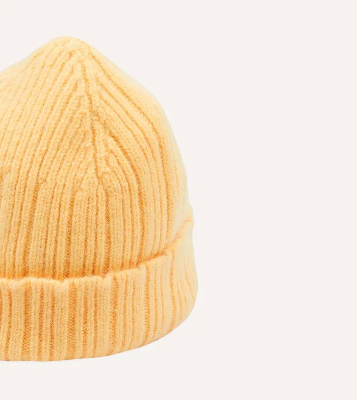 Drake039s Yellow Angora Lambswool Ribbed Knit Cap 8211 Accessories
