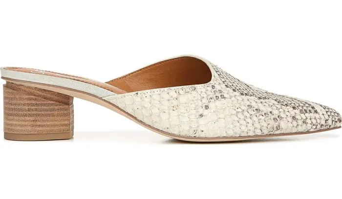 Dress Mules Women Franco Sarto Sarto Visa 2 Mule Natural Snake Print Leather