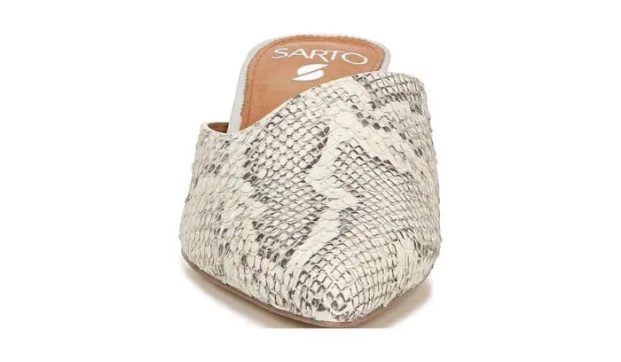 Dress Mules Women Franco Sarto Sarto Visa 2 Mule Natural Snake Print Leather