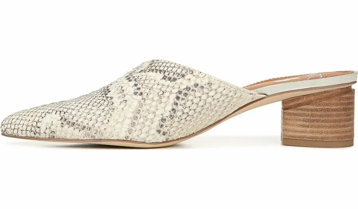 Dress Mules Women Franco Sarto Sarto Visa 2 Mule Natural Snake Print Leather