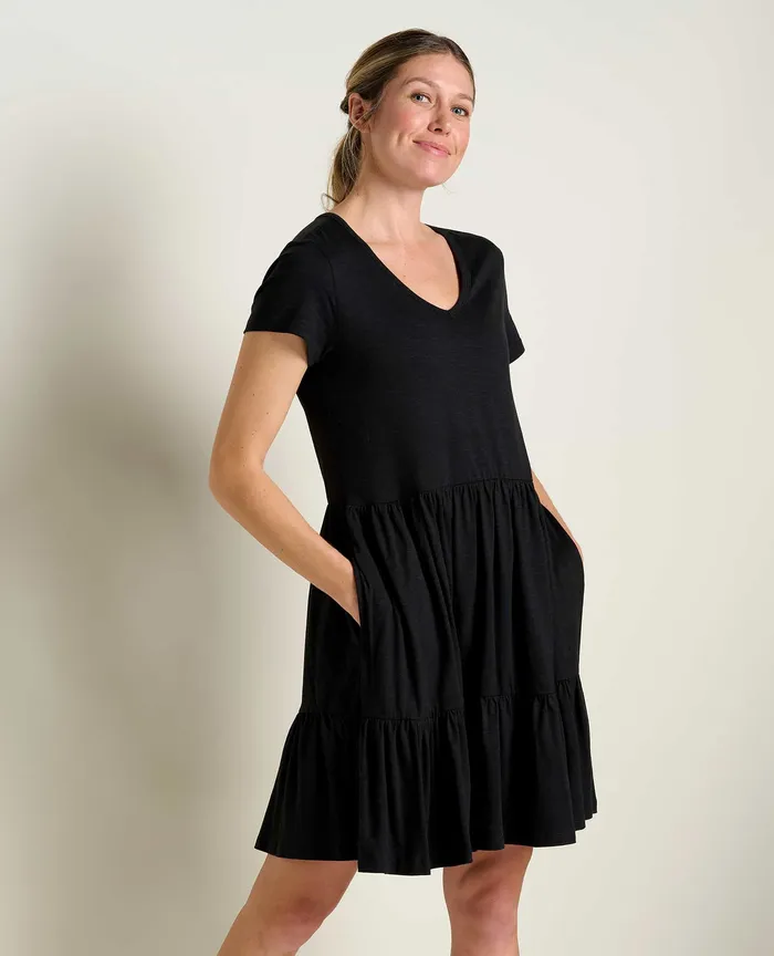 Dresses Women8217s ToadandCo Marley Tiered Short Sleeve Dress Black