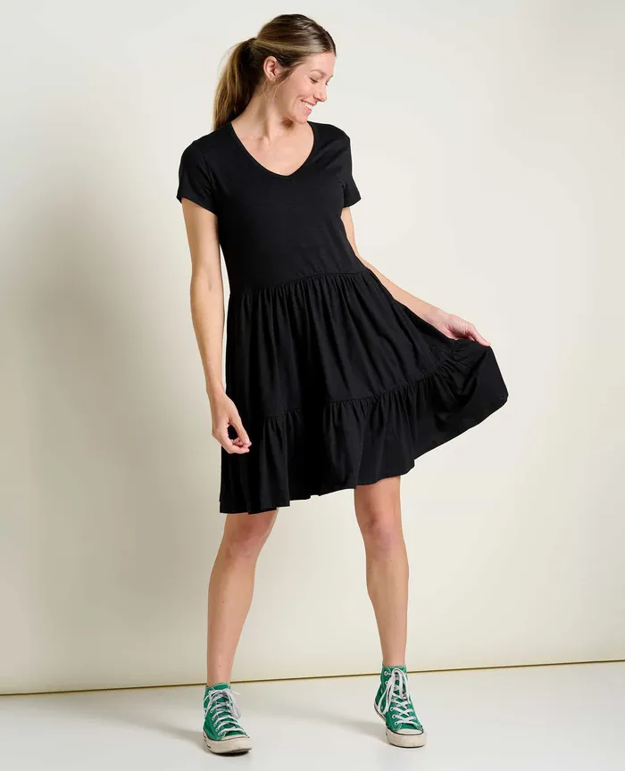 Dresses Women8217s ToadandCo Marley Tiered Short Sleeve Dress Black