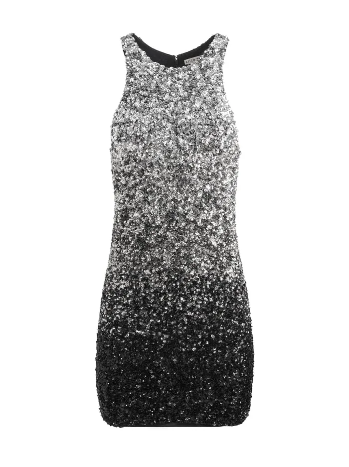 Dresses Women Alice Olivia Pania Sequin Mini Dress Blacksilver