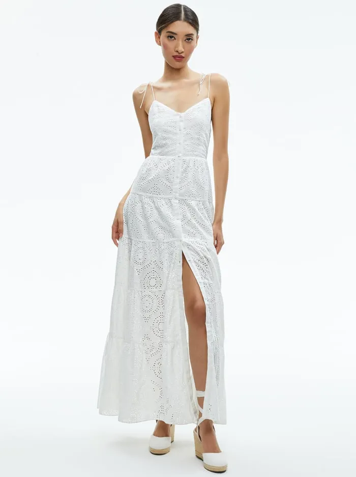 Dresses Women Alice Olivia Shantella Tiered Button Front Maxi Dress Off White