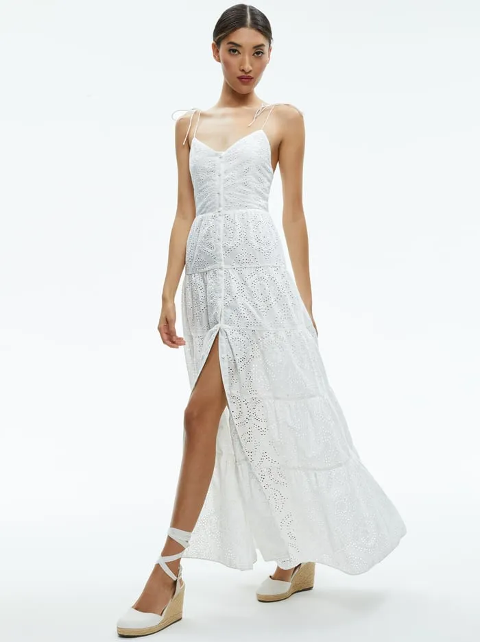 Dresses Women Alice Olivia Shantella Tiered Button Front Maxi Dress Off White