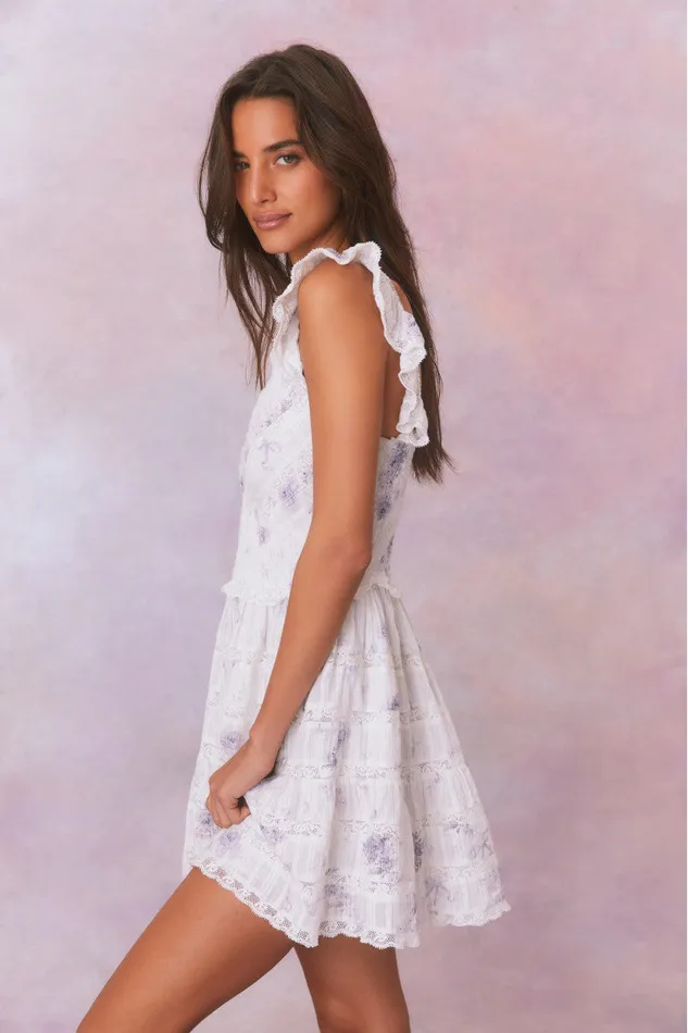 Dresses Women LoveShackFancy Finny Floral Mini Dress Misty Sea