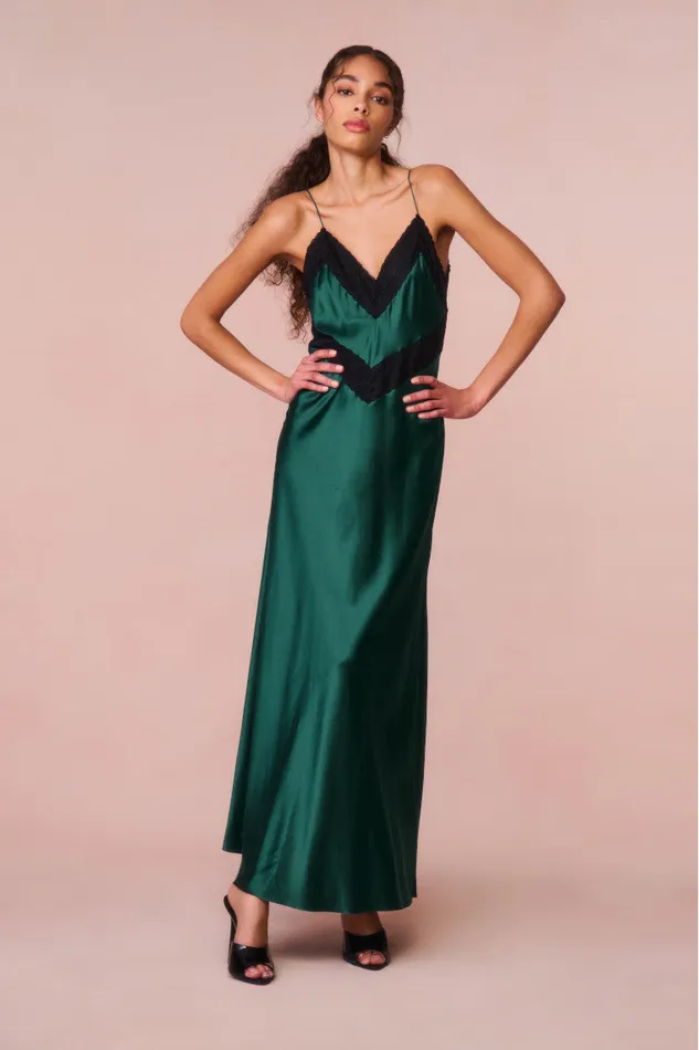 Dresses Women LoveShackFancy Serita LaceTrimmed Maxi Dress Emerald Green