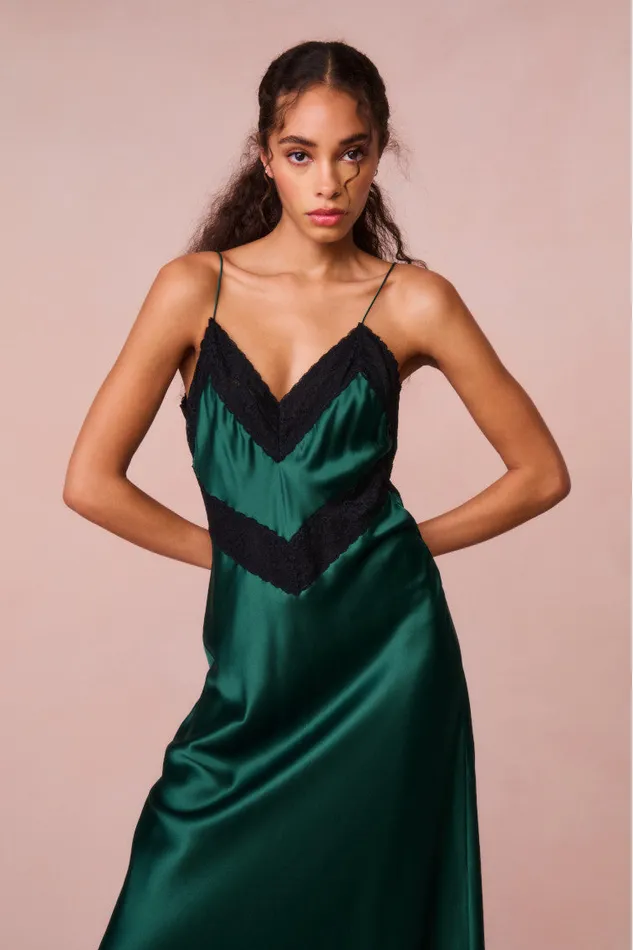 Dresses Women LoveShackFancy Serita LaceTrimmed Maxi Dress Emerald Green