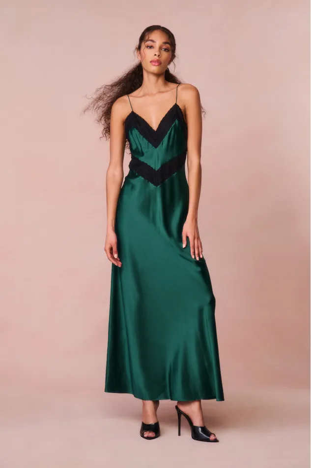 Dresses Women LoveShackFancy Serita LaceTrimmed Maxi Dress Emerald Green