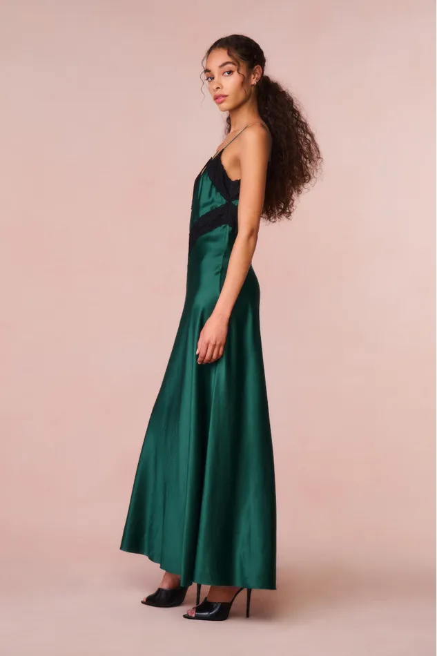 Dresses Women LoveShackFancy Serita LaceTrimmed Maxi Dress Emerald Green