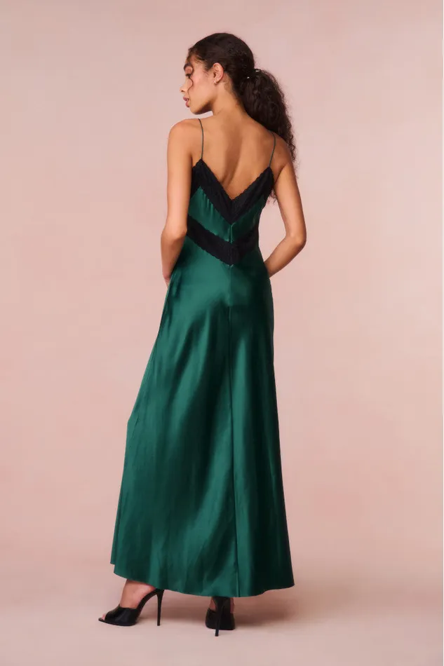 Dresses Women LoveShackFancy Serita LaceTrimmed Maxi Dress Emerald Green