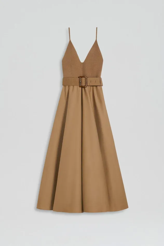 Dresses Women Scanlan Theodore CREPE KNIT CAMISOLE COTTON DRESS Camel Dresses Women Scanlan Theodore CREPE KNIT CAMISOLE COTTON DRESS Camel
