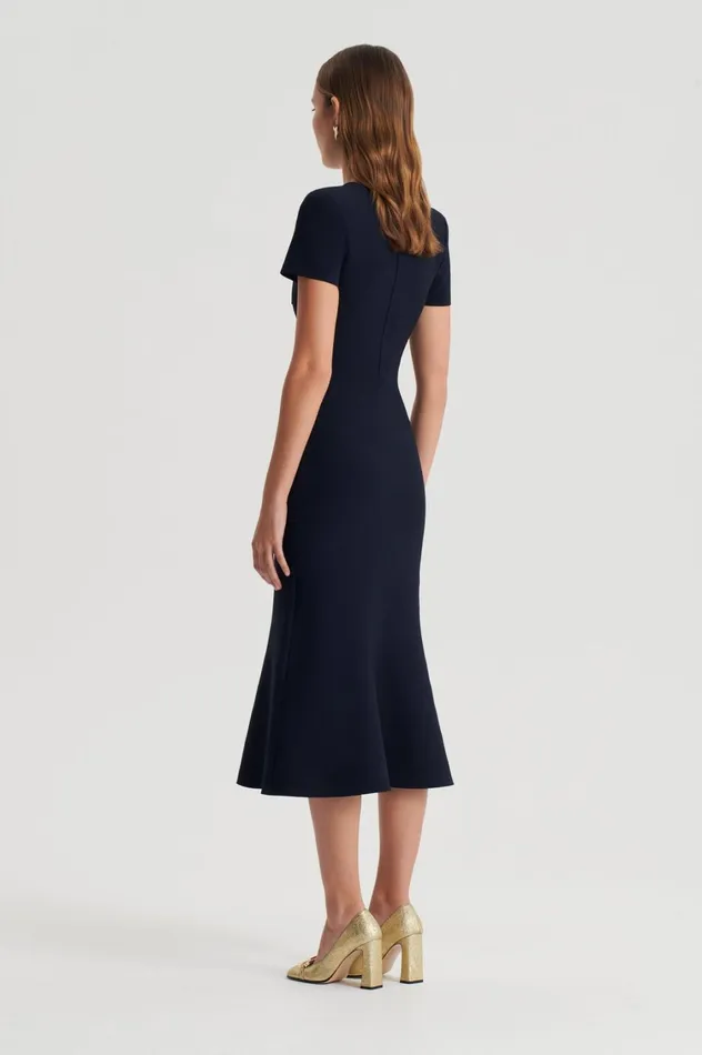 Dresses Women Scanlan Theodore CREPE KNIT CRAVAT DRESS Navy Dresses Women Scanlan Theodore CREPE KNIT CRAVAT DRESS Navy
