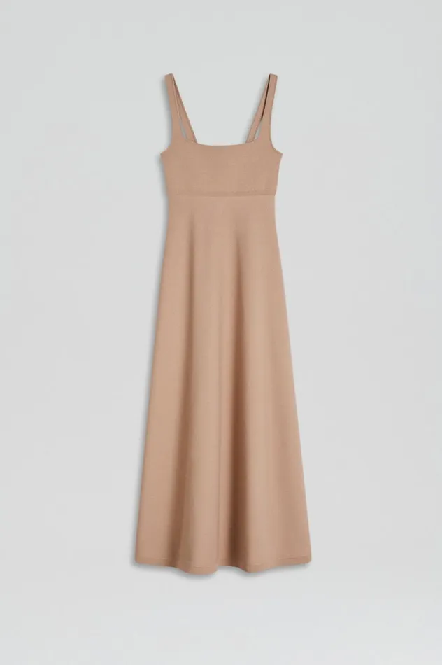 Dresses Women Scanlan Theodore CREPE KNIT SQUARE NECK DRESS Oat Dresses Women Scanlan Theodore CREPE KNIT SQUARE NECK DRESS Oat