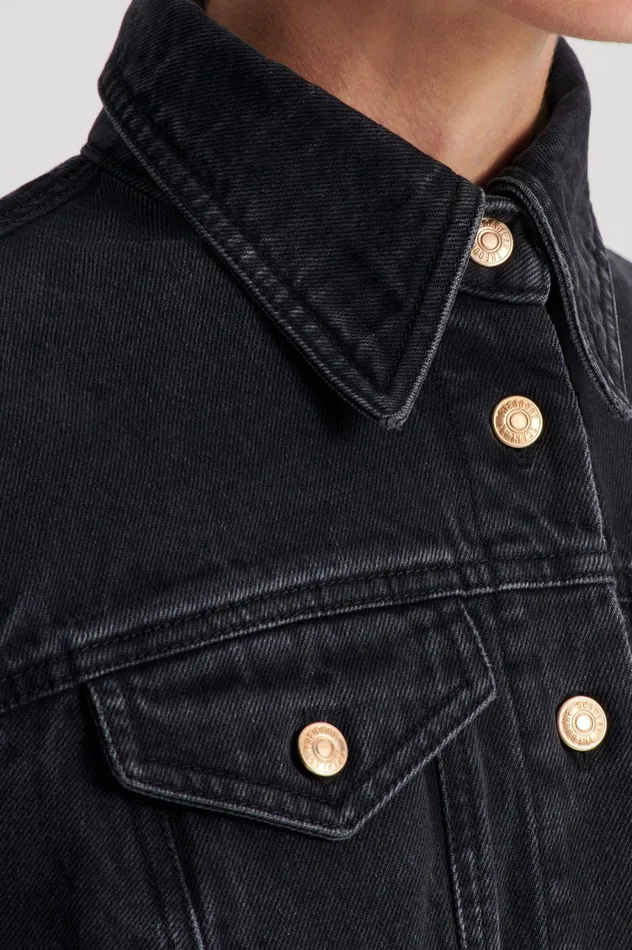 Dresses Women Scanlan Theodore DENIM MINI DRESS Washed Black G Dresses Women Scanlan Theodore DENIM MINI DRESS Washed Black G
