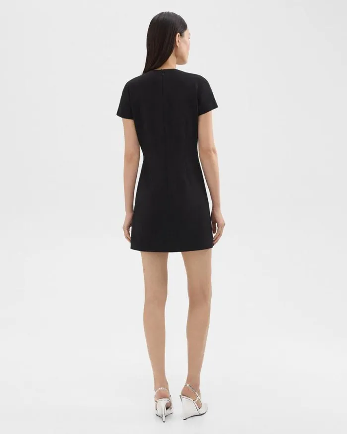 Dresses Women Theory Dolman Sleeve Mini Dress In Admiral Crepe Black